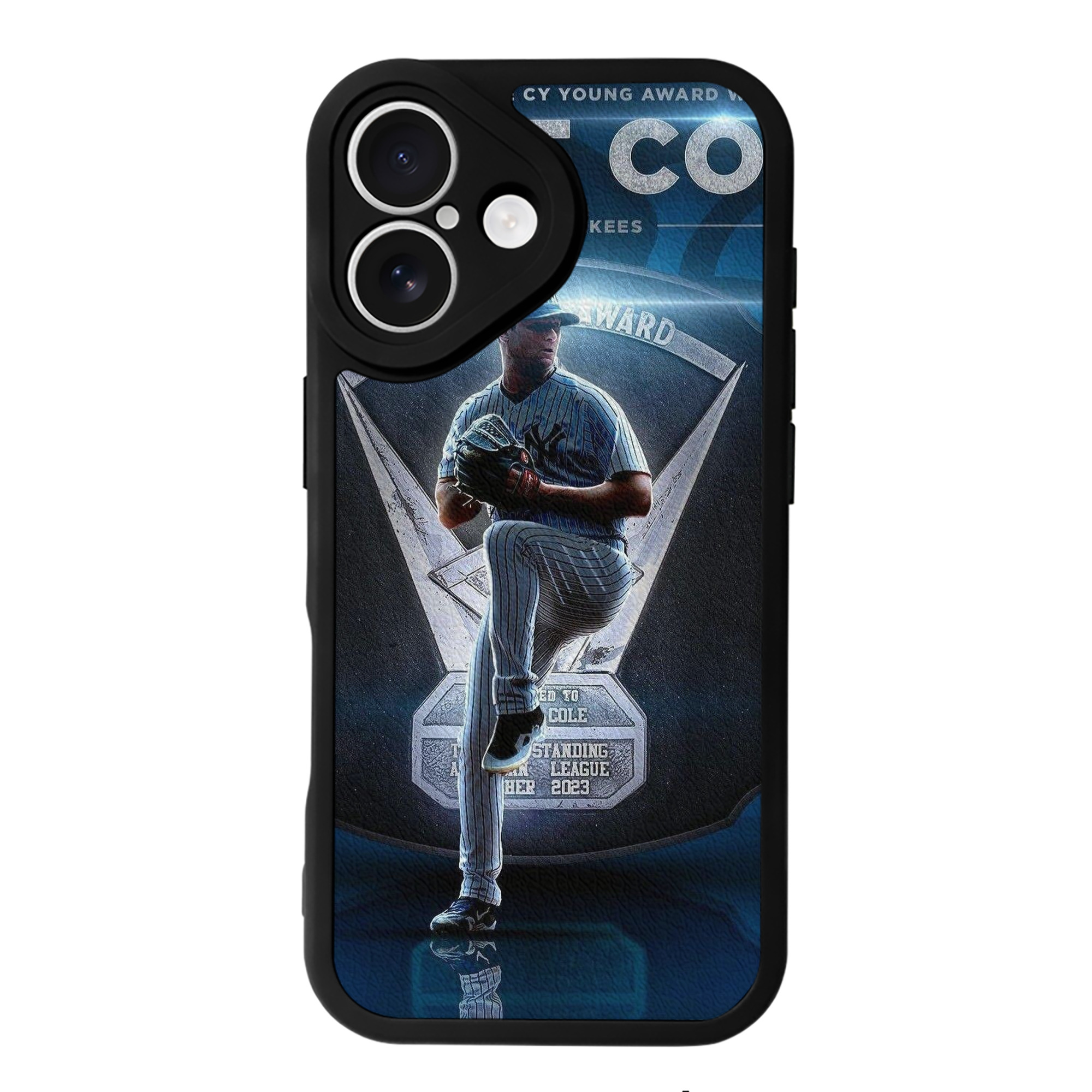 Gerrit Cole 15 IPhone 16 Silicone Leather Case – UV Print, Lambskin Texture – Perfect Fit, Wireless Charging Compatible, Scratch Resistant, Precise Cutouts – Stylish Protection For IPhone 16